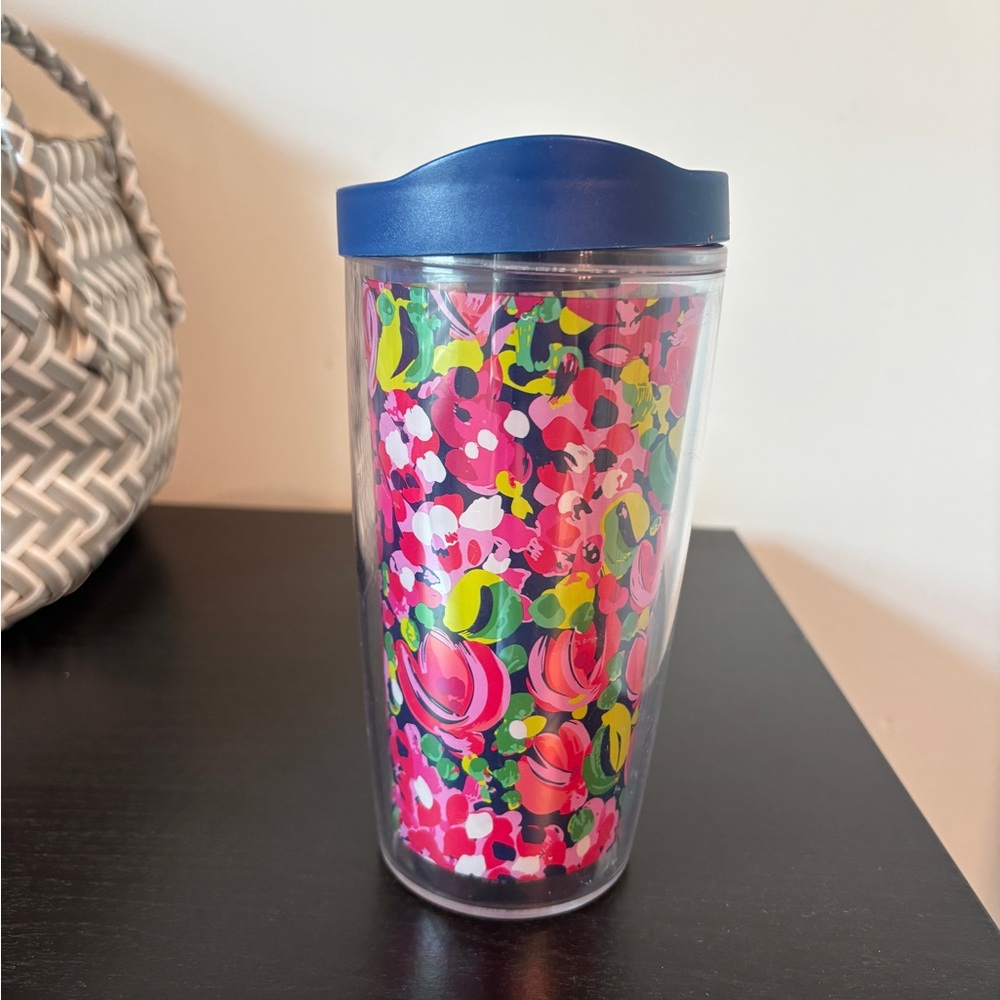 Lilly Pulitzer Floral Tumbler with Blue Lid